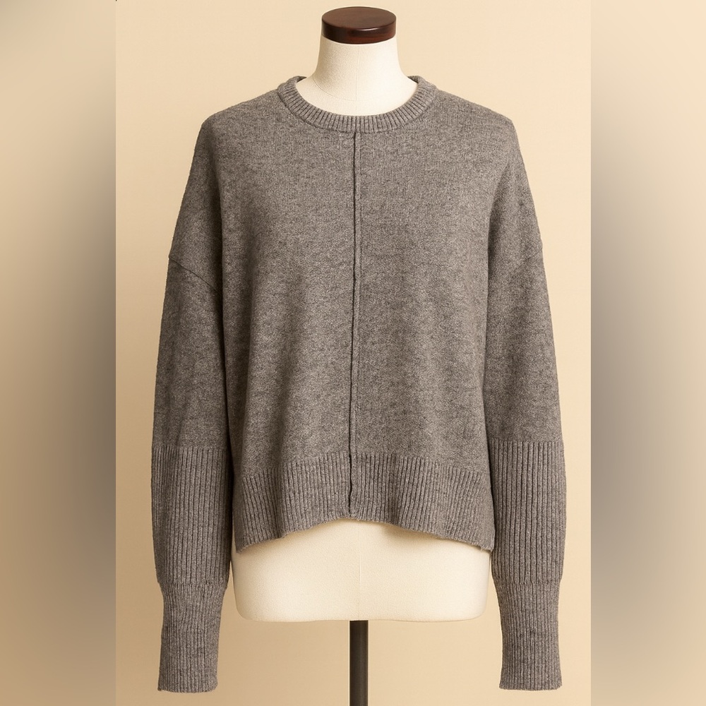 Seven Sisters Heather Grey Knit Sweater with Side Zips